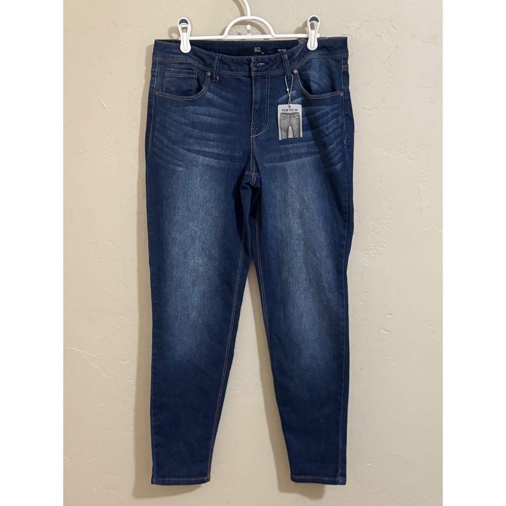 1822 Denim Adrianna ankle skinny 12 dark wash Flip Me Up stretch